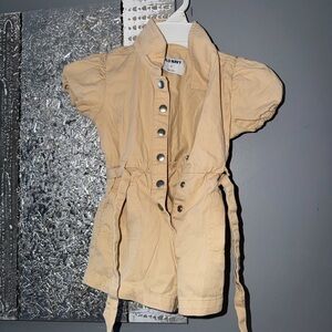 3T Old Navy Beige Button-Up Romper